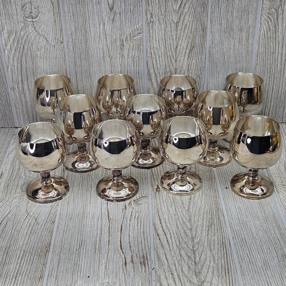 Roma SL Silver Plated Punch Cup Cordial Goblets Set of 11 Made in Spain Madrid